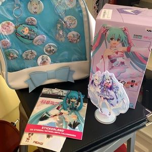 Hatsune Miku figures, 2d stand-up, and stickers